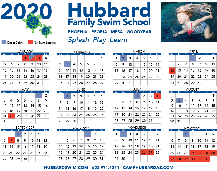 Calendar of Events & Classes Hubbard Family Swim School