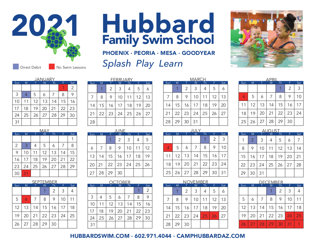 Calendar of Events & Classes Hubbard Family Swim School